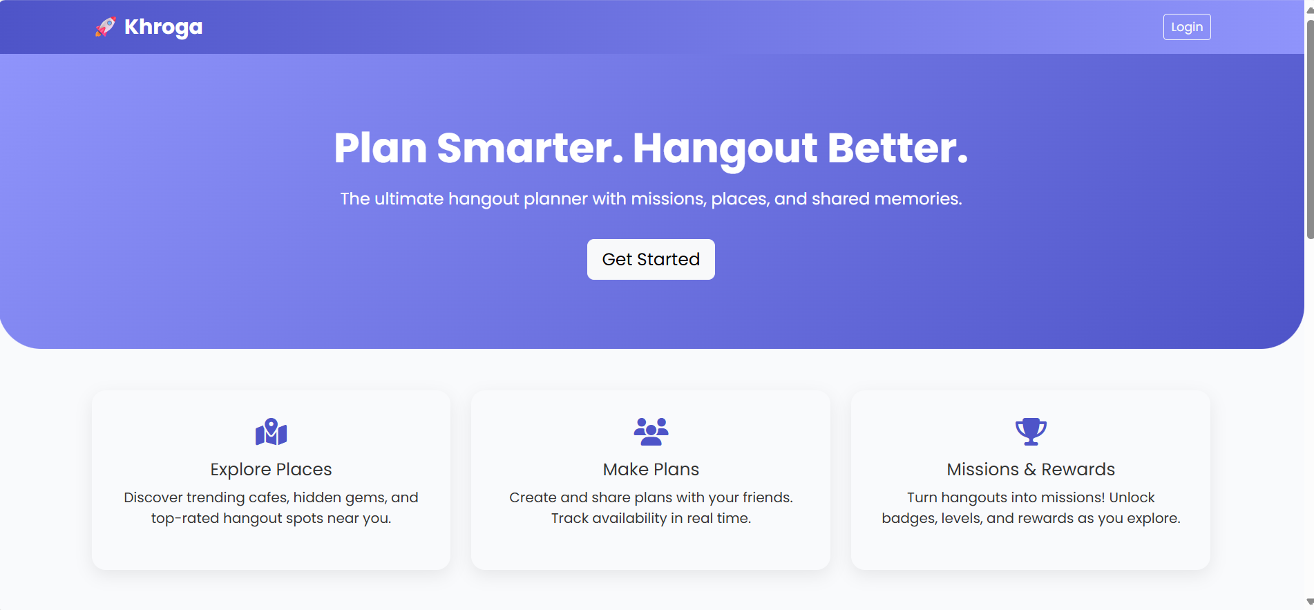 Khroga Hangout Planner